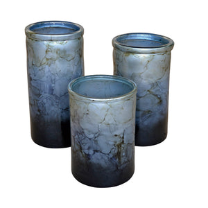 Dove Grey Glass Cylinders / set of 3