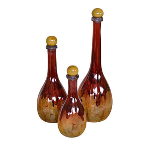 Glass Bottles / set of 3 with Lids