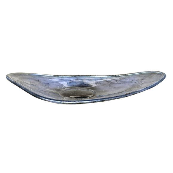 Dove Grey Glass Paddle Bowl